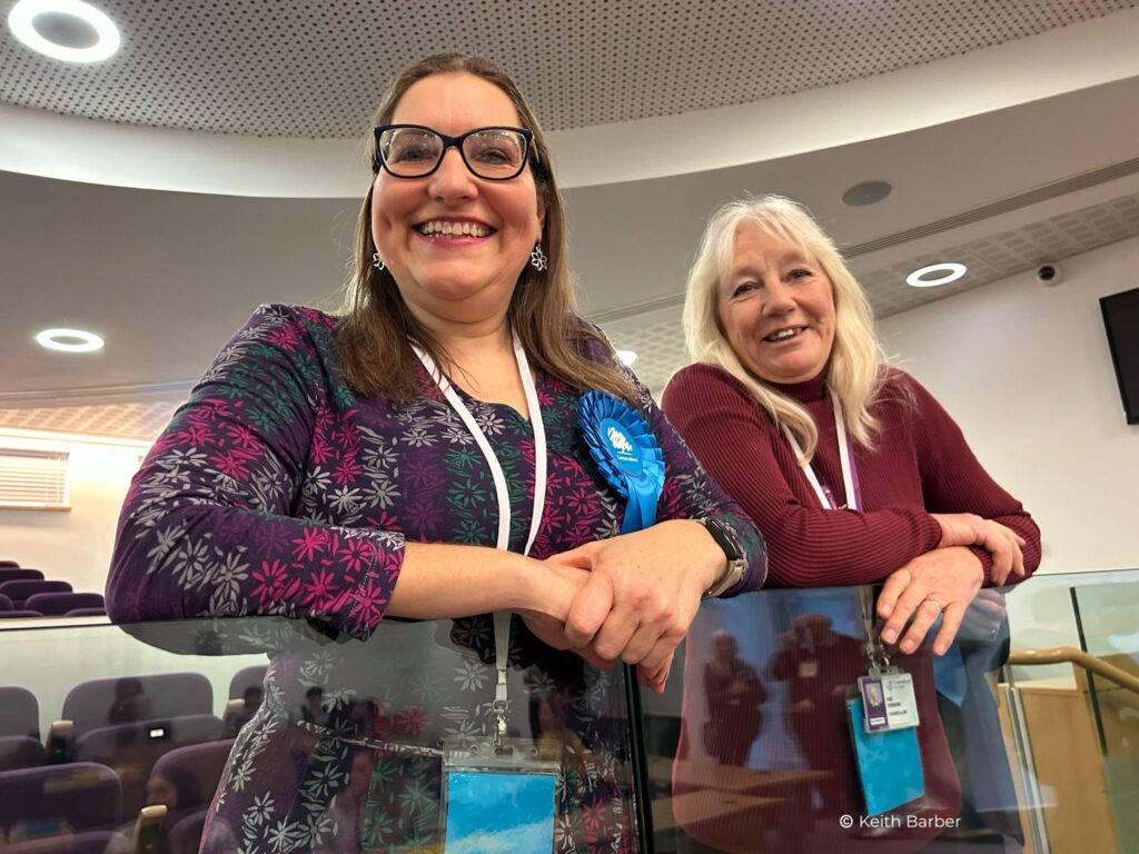 Cllr. Gillian Bonnett and Cllr. Sue Dobson - elected! 